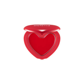 Compact of lilybyred's Luv Beam Cheek in 04 Heart Attack Red opened to reveal the blush inside.