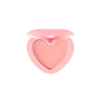 Compact of lilybyred's Luv Beam Cheek in 06 Fluffy Peach opened to reveal the blush inside.