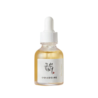 Beauty of Joseon's Glow Serum Propolis + Niacinamide comes in a dropper bottle.