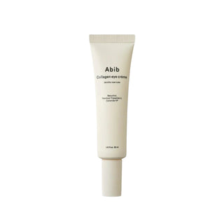 Abib's Collagen Eye Creme Jericho Rose in a 30 ml (1.01 fl oz) beige tube with a matching cap. Key ingredients include Bakuchiol, Palmitoyl Tripeptide-5, and Ceramide NP.