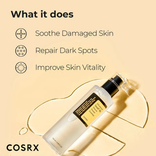 COSRX's Advanced Snail Mucin Essence soothes damaged skin, repairs dark spots, and improves skin vitality.