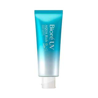 Biore's UV Aqua Rich Watery Essence Sunscreen SPF 50+ PA++++ comes in a tube.