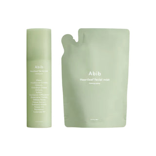 Abib's Heartleaf Facial Mist Calming Spray Set includes the sage spray bottle and a sage pouch for refilling.