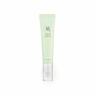 Beauty of Joseon's Light On Serum Centella + Vita C comes in a mint tube with a white pump dispenser and a clear cap.