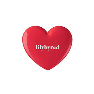 lilybyred's Luv Beam Cheek in 04 Heart Attack Red, with heart-shaped packaging in red.