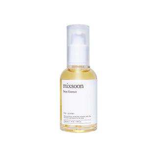 mixsoon's Bean Essence comes in a clear bottle with a pump dispenser and a sheer cap on top. It contains 50 ml (1.69 fl oz). This minimal beauty brand includes only the essential ingredients for the skin.