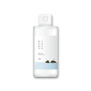 ROUND LAB's 1025 Dokdo Toner in 200 ml in a clear bottle with a cap.
