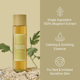 I'm from's Mugwort Essence contains 100% mugwort extract and provides calming and soothing benefits for red, irritated, sensitive skin.