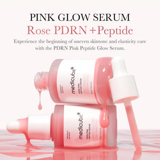 Experience the beginning of uneven skin tone and elasticity care with the PDRN Pink Peptide Glow Serum.