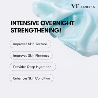 VT's PDRN Hydrogel Mask provides intensive overnight strengthening. It improves skin texture, enhances firmness, provides deep hydration, and improves overall skin condition.