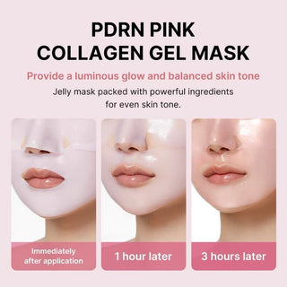 Medicube's PDRN Pink Collagen Gel Mask provides a luminous glow and balanced skin tone. This jelly mask is packed with powerful ingredients for even skin tone. 