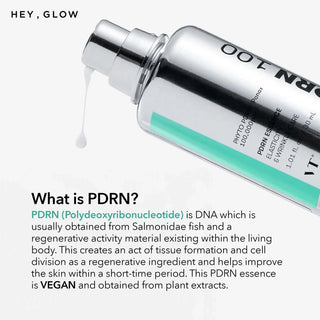 PDRN (Polydeoxyribonucleotide) is a DNA usually obtained from Salmonidae fish and a regenerative activity material existing within the living body. This creates an act of tissue formation and cell division as a regenerative ingredient and helps improve the skin within a short-time period. This PDRN essence is vegan and obtained from plant extracts.