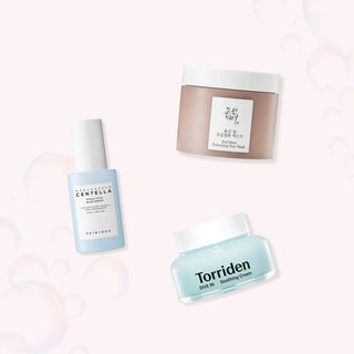 Spa & Chill Bundle by PlayLab Beauty curated by Vanessa and Jeanha includes Beauty of Joseon Red Bean Refreshing Pore Mask, Skin1004 Madagascar Centella Hyalu-Cica Blue Serum, and Torriden DIVE-IN Low Molecular Hyaluronic Acid Soothing Cream.